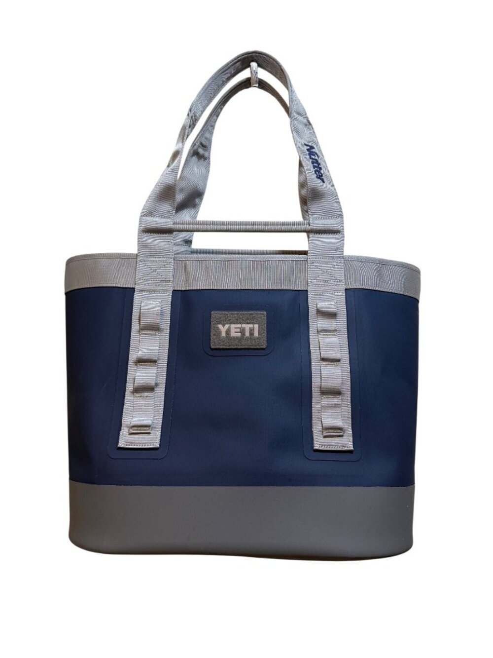 Rare YETI Camino 35 Navy Grey Original B&W Logo Sticker MINT Nautical Tote Retir